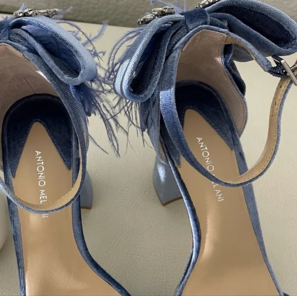 Antonio Melani Janie Velvet Platform Dress Sandals - Picture 6 of 7